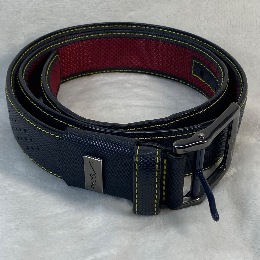Nike G-Flex Golf Belt Adjustable Textured Casual Everyday Black Buckle 39"- flaw